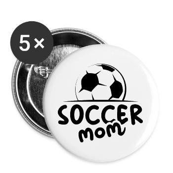 soccer mom soccer ball icon team team - Buttons large 2.2''/56 mm (5-pack) - white - Front