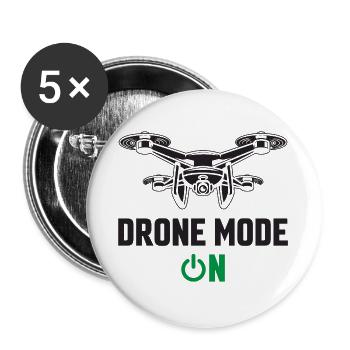 Drone Mode On - Buttons large 2.2''/56 mm (5-pack) - white - Front