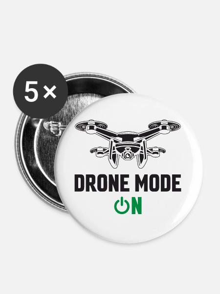Drohnen-Modus Ein - Buttons groß 56 mm (5er Pack) - Weiß