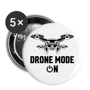 Drone Mode On - Buttons large 2.2''/56 mm (5-pack) - white - Front