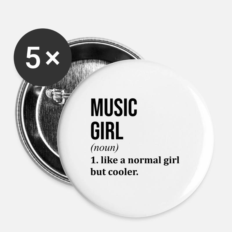 Music - Buttons large 2.2''/56 mm (5-pack) - white