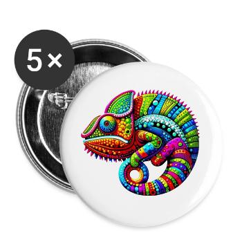 Chameleon - Buttons large 2.2''/56 mm (5-pack) - white - Front