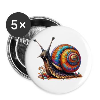 Snail - Buttons large 2.2''/56 mm (5-pack) - white - Front