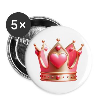 The King of love - Buttons large 2.2''/56 mm (5-pack) - white - Front