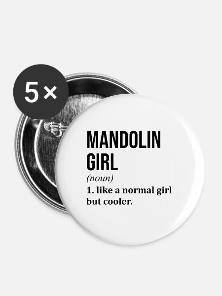 Mandolin Mandolin Mandolin - Buttons groß 56 mm (5er Pack) - Weiß