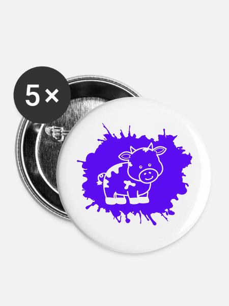 kuh klecks - Buttons groß 56 mm (5er Pack) - Weiß