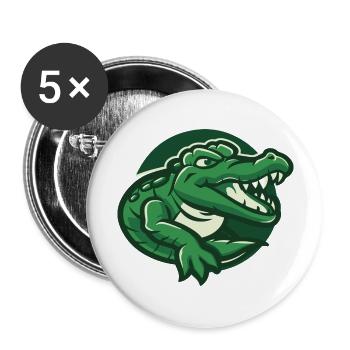 Hans le crocodile - Lot de 5 grands badges (56 mm) - blanc - Devant