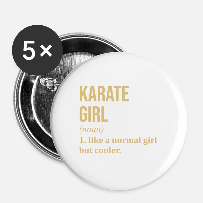 Karate - Buttons groß 56 mm (5er Pack) - Weiß