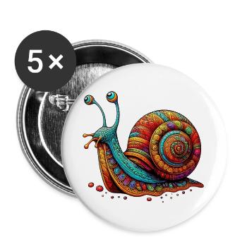 Snail - Buttons large 2.2''/56 mm (5-pack) - white - Front