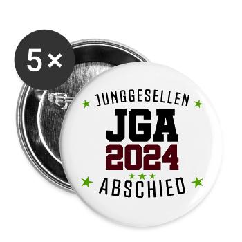 Enterrement de vie de garçon enterrement de vie de garçon 2024 - Lot de 5 grands badges (56 mm) - blanc - Devant