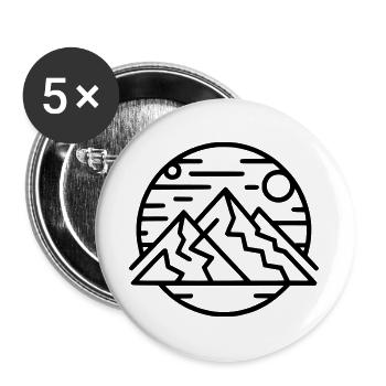 Abstrakte geometrische Art-Print - Buttons groß 56 mm (5er Pack) - Weiß - Vorne