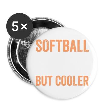 Maman De Softball Comme Une Maman Ordinaire Mais Plus Cool - Lot de 5 grands badges (56 mm) - blanc - Devant