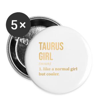 Taurus - Buttons large 2.2''/56 mm (5-pack) - white - Front