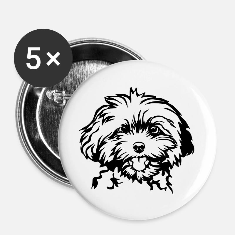 Bolonka - Buttons groß 56 mm (5er Pack) - Weiß