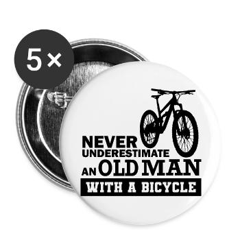 Funny Bicycle Saying - Buttons large 2.2''/56 mm (5-pack) - white - Front