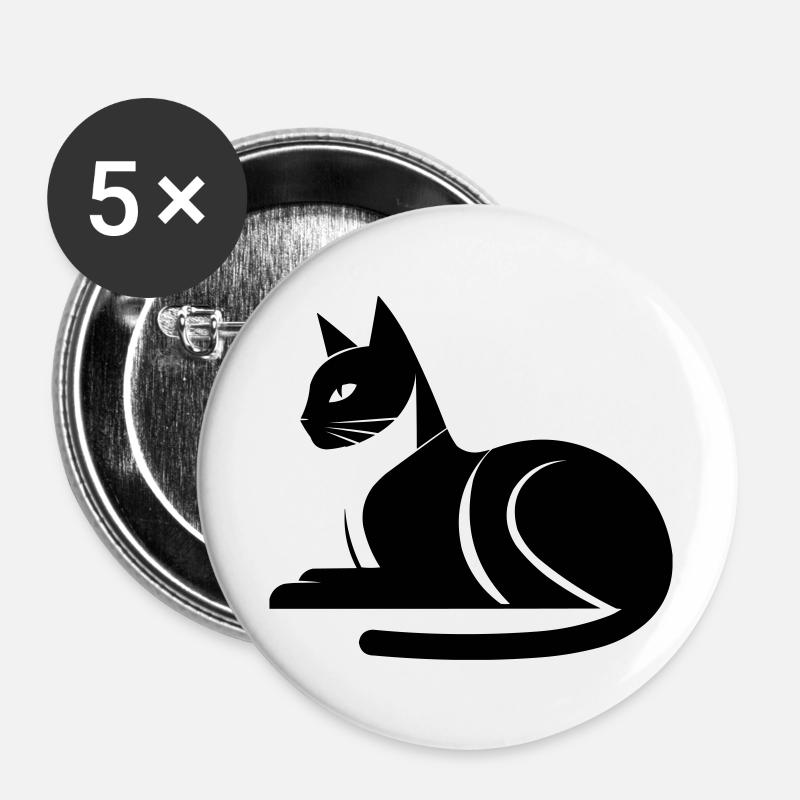 Cat - Buttons large 2.2''/56 mm (5-pack) - white