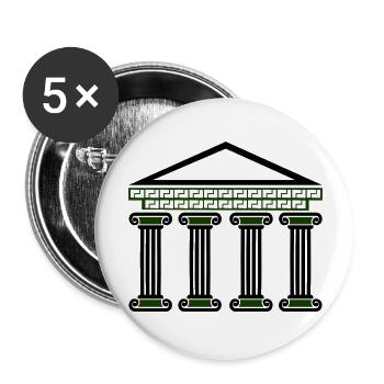 griechisches antikes gebäude - Buttons groß 56 mm (5er Pack) - Weiß - Vorne