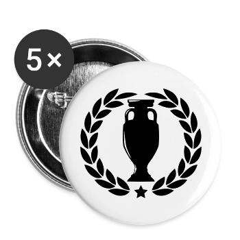 pokal kranz - Buttons groß 56 mm (5er Pack) - Weiß - Vorne