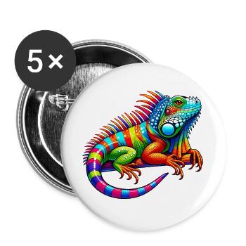 Iguana - Buttons large 2.2''/56 mm (5-pack) - white - Front