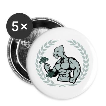Carrossier Jaguar - Lot de 5 grands badges (56 mm) - blanc - Devant