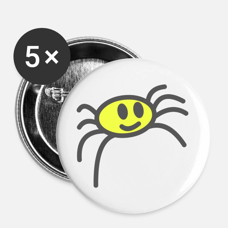 acid spider - Buttons large 2.2''/56 mm (5-pack) - white