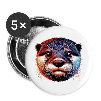 Otter - Buttons large 2.2''/56 mm (5-pack) - white - Front