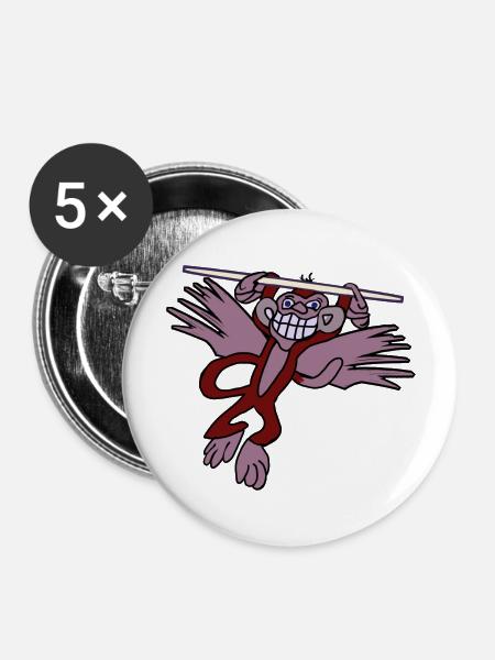 Fliegen - Buttons groß 56 mm (5er Pack) - Weiß