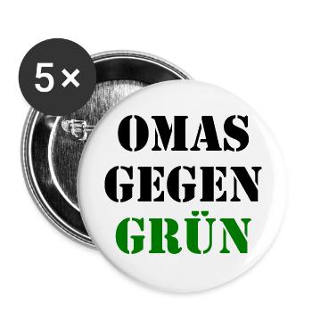 Omas gegen grün - Buttons groß 56 mm (5er Pack) - Weiß - Vorne
