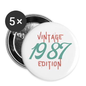 Vintage 1987 Edition - Buttons large 2.2''/56 mm (5-pack) - white - Front