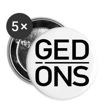 Gedöns - Minimalistisches Statement-Shirt - Buttons groß 56 mm (5er Pack) - Weiß - Vorne