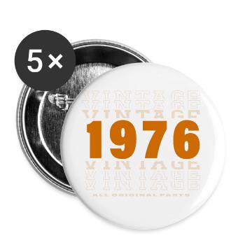 1976: Vintage - 48th Anniversary - Buttons large 2.2''/56 mm (5-pack) - white - Front