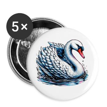 Swan - Buttons large 2.2''/56 mm (5-pack) - white - Front
