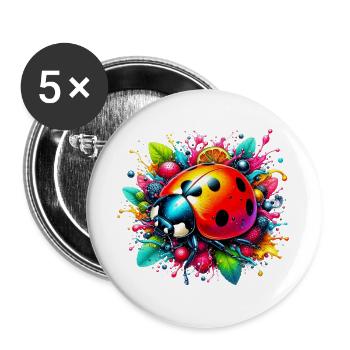 Coccinelle - Lot de 5 grands badges (56 mm) - blanc - Devant