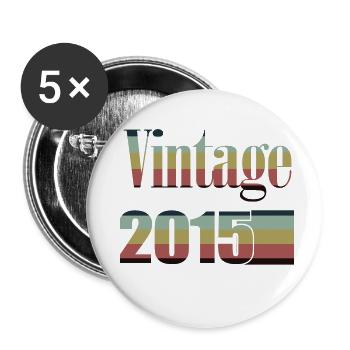 2015 anniversaire 2015 né en 2015 anniversaire - Lot de 5 grands badges (56 mm) - blanc - Devant