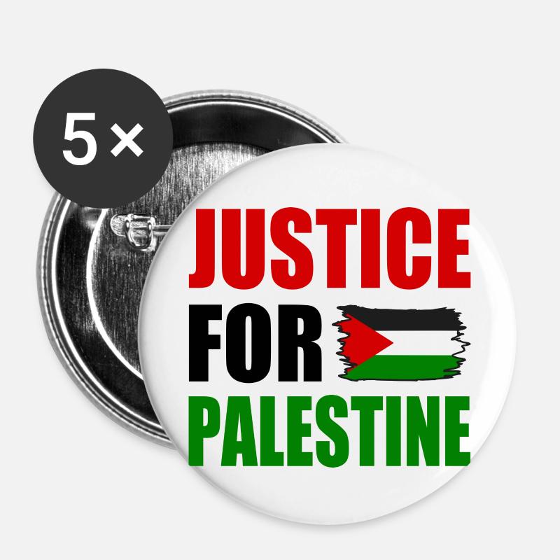 justice for palestine - Buttons large 2.2''/56 mm (5-pack) - white