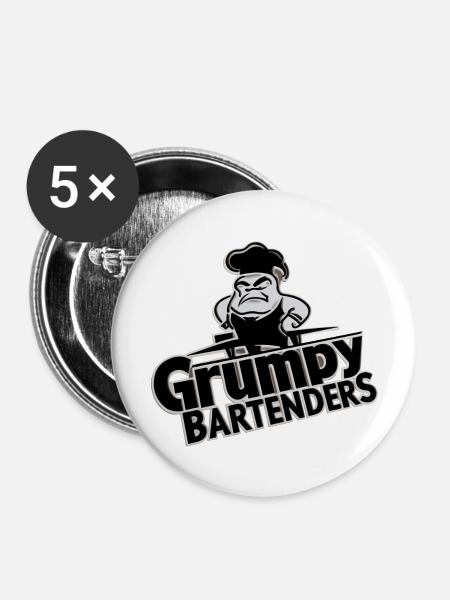 MÜRRISCHE BARKEEPER - Buttons groß 56 mm (5er Pack) - Weiß