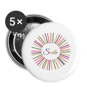 Smile - Buttons large 2.2''/56 mm (5-pack) - white - Front