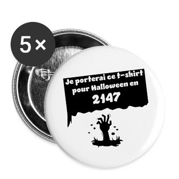 Halloween 2147 - Lot de 5 grands badges (56 mm) - blanc - Devant