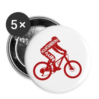 Motivation VTT - Lot de 5 grands badges (56 mm) - blanc - Devant