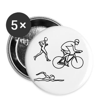 Triathlon Sketch - Buttons large 2.2''/56 mm (5-pack) - white - Front