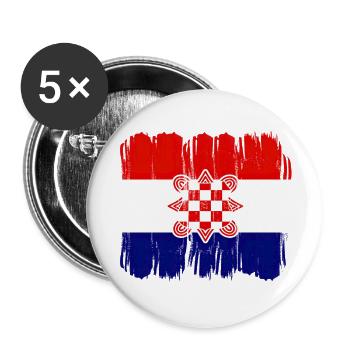 Kroatien hrvatska kroatien hrv hr zagreb geteilte Flagge - Buttons groß 56 mm (5er Pack) - Weiß - Vorne