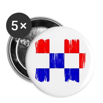Kroatien hrvatska kroatien hrv hr zagreb geteilte Flagge - Buttons groß 56 mm (5er Pack) - Weiß - Vorne
