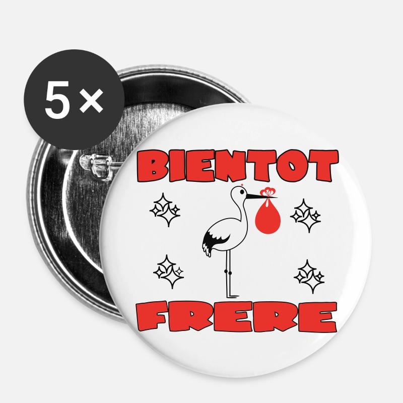SOON BROTHER - Buttons large 2.2''/56 mm (5-pack) - white