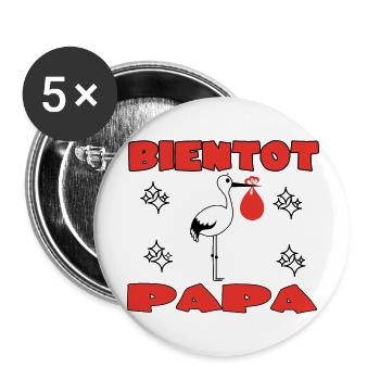 SOON TO BE A DAD - Buttons large 2.2''/56 mm (5-pack) - white - Front