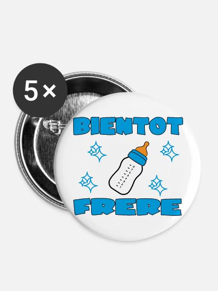 BALD BRÜDER - Buttons groß 56 mm (5er Pack) - Weiß