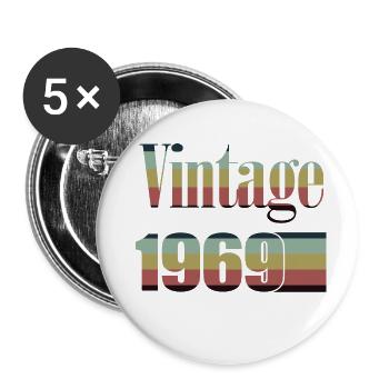 1969 Geburtstag 1969 Jahrgang 1969 Geburtstag - Buttons groß 56 mm (5er Pack) - Weiß - Vorne