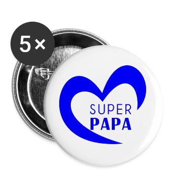 DAD. FATHER'S DAY. HAPPY FATHER'S DAY. HAPPY BIRTHDAY. - Buttons large 2.2''/56 mm (5-pack) - white - Front