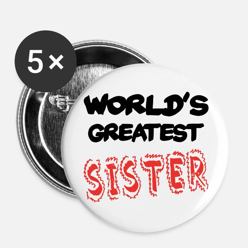 Worlds Greatest Sister - Buttons large 2.2''/56 mm (5-pack) - white