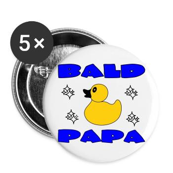 BALD PAPA - Buttons large 2.2''/56 mm (5-pack) - white - Front