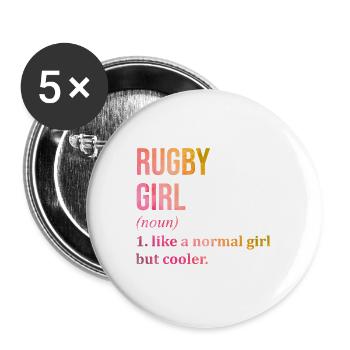 Rugby - Buttons groß 56 mm (5er Pack) - Weiß - Vorne